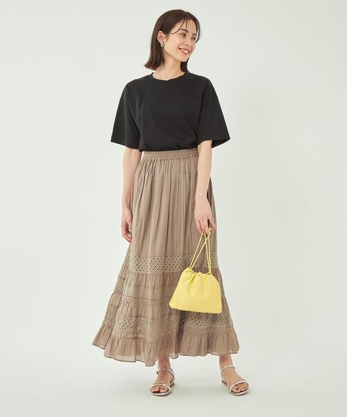 green label relaxing（グリーンレーベルリラクシング）の「オーバーサイズ Tシャツ -抗菌防臭・制菌-（Tシャツ/カットソー・レディース・ブラック/ホワイト/ライトブルー・FREE）」の13枚目の写真