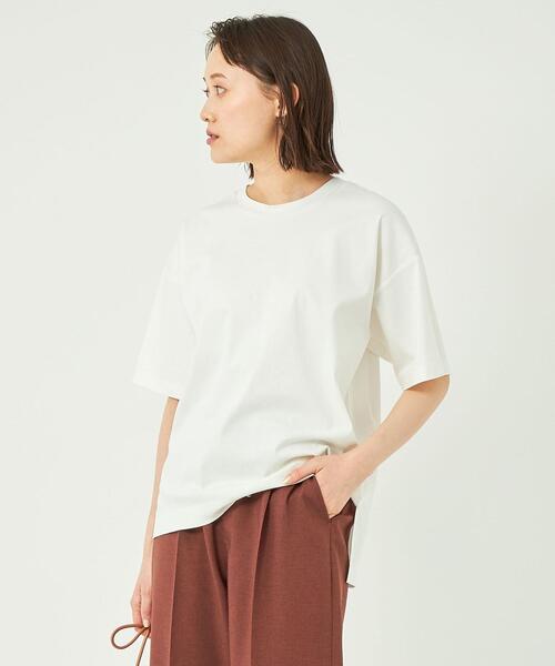 green label relaxing（グリーンレーベルリラクシング）の「オーバーサイズ Tシャツ -抗菌防臭・制菌-（Tシャツ/カットソー・レディース・ブラック/ホワイト/ライトブルー・FREE）」の8枚目の写真