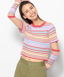 アームウォーマーマルチボーダーニット