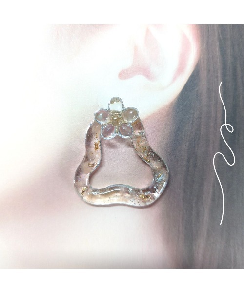 tone(トーン)の「【hazeleyes】大ぶり花吹雪イヤリング(Bonbonami ボンボンアミ)(MA)(イヤリング・レディース・ピンク/ホワイト/オレンジ・FREE)」の1枚目の写真