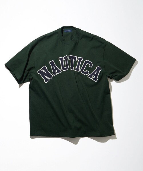 NAUTICA（ノーティカ）の「NAUTICA/ノーティカ Arch Logo S/S Tee/アーチロゴ ショートスリーブ Tシャツ（Tシャツ/カットソー・メンズ・ブラック/マスタード/ネイビー/ライトグレー/グリーン/ホワイト・SMALL/MEDIUM/X-LARGE/LARGE）」の4枚目の写真