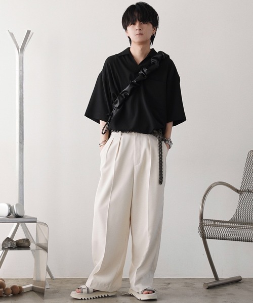 【WYM LIDNM】WASHER H/S SKIPPER SHIRT Lサイズ セール】WASHER H/S SKIPPER SHIRT（シャツ/ブラウス）｜WYM