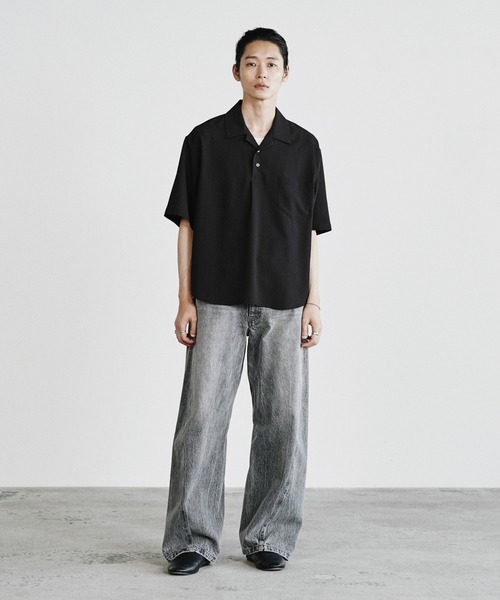 WYM LIDNM（ウィム バイ リドム）の「WASHER H/S SKIPPER SHIRT（シャツ/ブラウス・メンズ・チャコール/ダークネイビー/グレー系/ブラウン系/ダークブラウン/ブラック・S/M/L）」の14枚目の写真
