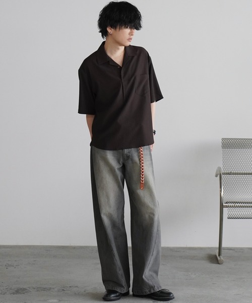 WYM LIDNM（ウィム バイ リドム）の「WASHER H/S SKIPPER SHIRT（シャツ/ブラウス・メンズ・チャコール/ダークネイビー/グレー系/ブラウン系/ダークブラウン/ブラック・S/M/L）」の12枚目の写真