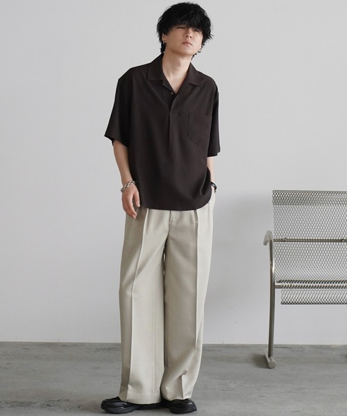 WYM LIDNM（ウィム バイ リドム）の「WASHER H/S SKIPPER SHIRT（シャツ/ブラウス・メンズ・チャコール/ダークネイビー/グレー系/ブラウン系/ダークブラウン/ブラック・S/M/L）」の17枚目の写真