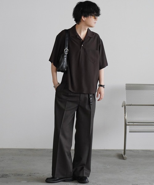 WYM LIDNM（ウィム バイ リドム）の「WASHER H/S SKIPPER SHIRT（シャツ/ブラウス・メンズ・チャコール/ダークネイビー/グレー系/ブラウン系/ダークブラウン/ブラック・S/M/L）」の18枚目の写真
