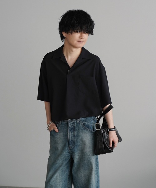 WYM LIDNM（ウィム バイ リドム）の「WASHER H/S SKIPPER SHIRT（シャツ/ブラウス・メンズ・チャコール/ダークネイビー/グレー系/ブラウン系/ダークブラウン/ブラック・S/M/L）」の8枚目の写真