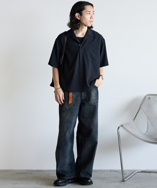 WYM LIDNM（ウィム バイ リドム）の「WASHER H/S SKIPPER SHIRT（シャツ/ブラウス・メンズ・チャコール/ダークネイビー/グレー系/ブラウン系/ダークブラウン/ブラック・S/M/L）」の10枚目の写真