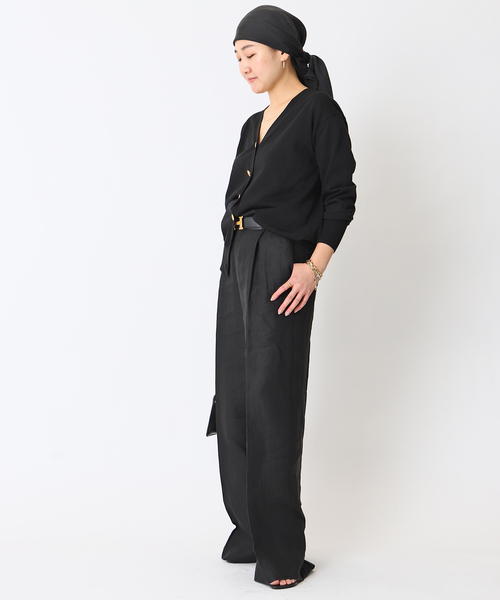 DEUXIEME CLASSドゥーズィエムクラス　シルクスカーフ付ジレベスト★黒 Deuxieme Classe（ドゥーズィエムクラス）の「*Linen ベスト（ベスト