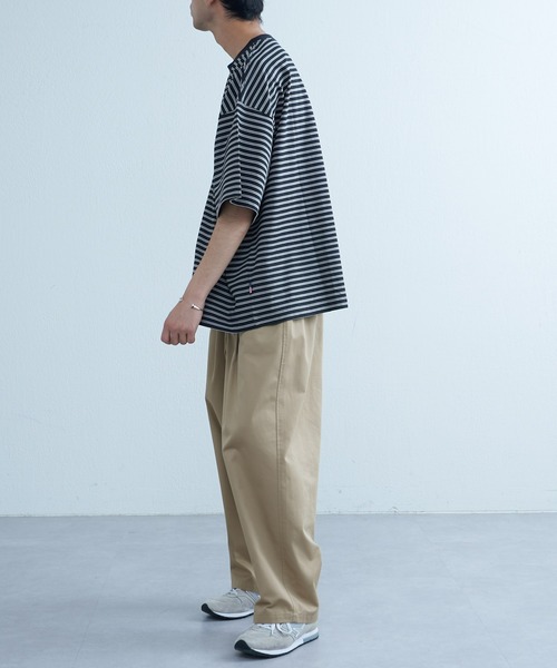 CIAOPANIC TYPY（チャオパニックティピー）の「USAコットンマルチレトロボーダーハーフスリーブビッグTee（Tシャツ/カットソー・メンズ・ブラウン/ブルー/ブラック・LARGE/MEDIUM）」の10枚目の写真