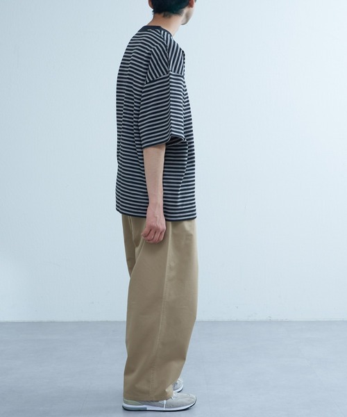 CIAOPANIC TYPY（チャオパニックティピー）の「USAコットンマルチレトロボーダーハーフスリーブビッグTee（Tシャツ/カットソー・メンズ・ブラウン/ブルー/ブラック・LARGE/MEDIUM）」の11枚目の写真