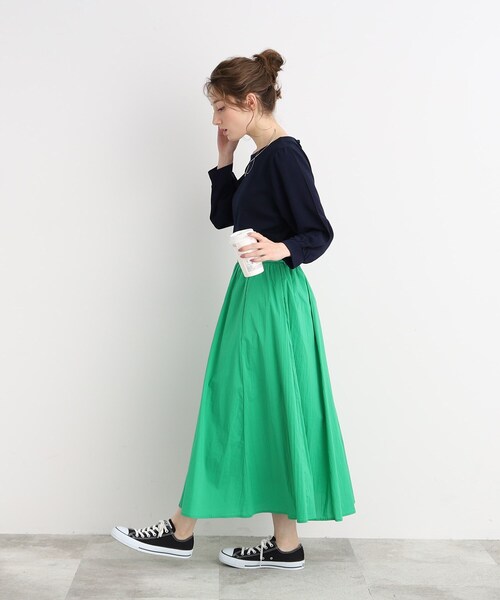 DRESKIP（ドレスキップ）の「◆キレイ見え 異素材切り替えトップス（Tシャツ/カットソー・レディース・ネイビー/オフホワイト/ピンク系・02/03）」の14枚目の写真