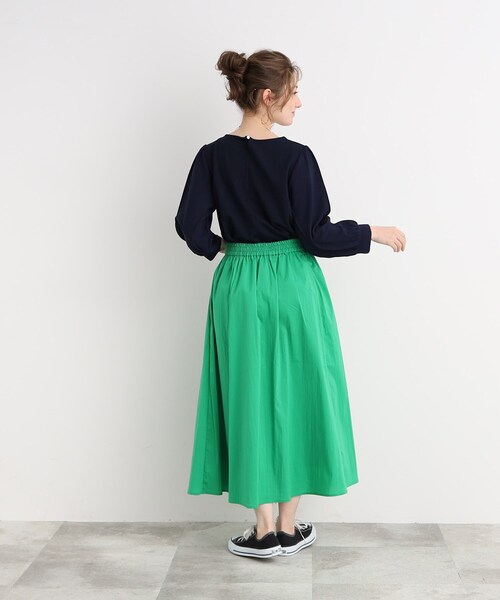DRESKIP（ドレスキップ）の「◆キレイ見え 異素材切り替えトップス（Tシャツ/カットソー・レディース・ネイビー/オフホワイト/ピンク系・02/03）」の10枚目の写真