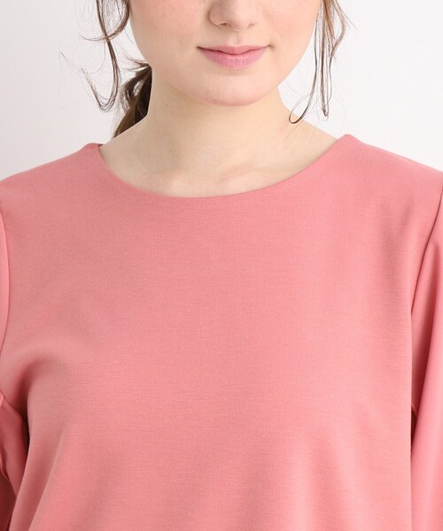 DRESKIP（ドレスキップ）の「◆キレイ見え 異素材切り替えトップス（Tシャツ/カットソー・レディース・ネイビー/オフホワイト/ピンク系・02/03）」の15枚目の写真