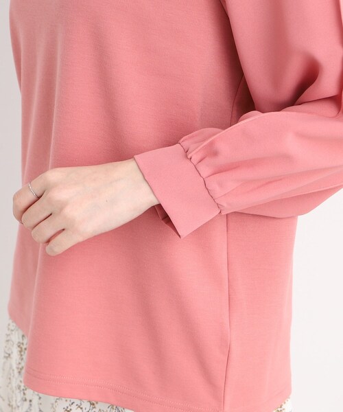 DRESKIP（ドレスキップ）の「◆キレイ見え 異素材切り替えトップス（Tシャツ/カットソー・レディース・ネイビー/オフホワイト/ピンク系・02/03）」の11枚目の写真