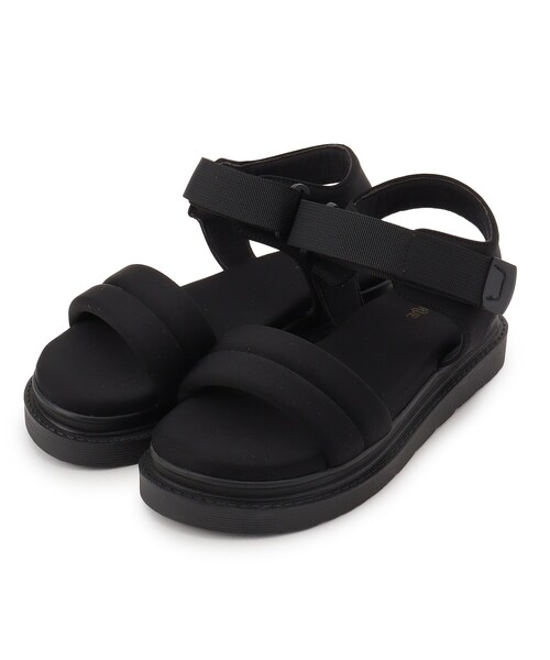 SHOO・LA・RUE（シューラルー）の「◆ぷっくりフォルムのスポサン（サンダル・レディース・ブラック/サンドベージュ・35/45）」の4枚目の写真