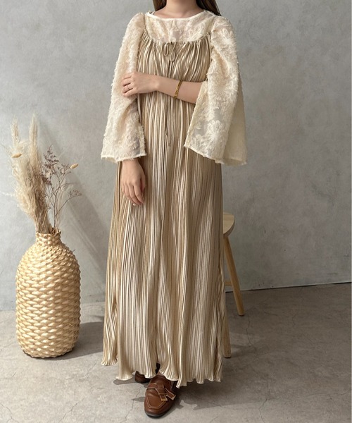 apres jour clair(アプレジュールクレア)の「【apres jour clair】プリーツキャミワンピース【ZOZOTOWN限定アイテム】(ワンピース・レディース・ベージュ/ブラウン系その他・フリー/X-LARGE)」の15枚目の写真