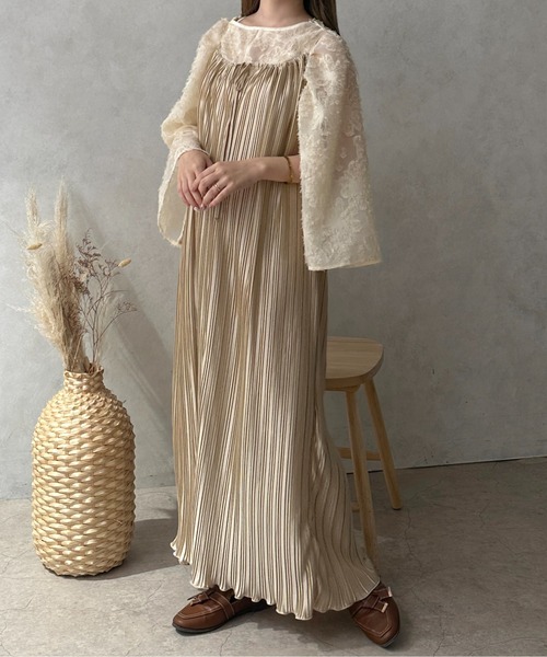 apres jour clair(アプレジュールクレア)の「【apres jour clair】プリーツキャミワンピース【ZOZOTOWN限定アイテム】(ワンピース・レディース・ベージュ/ブラウン系その他・フリー/X-LARGE)」の18枚目の写真