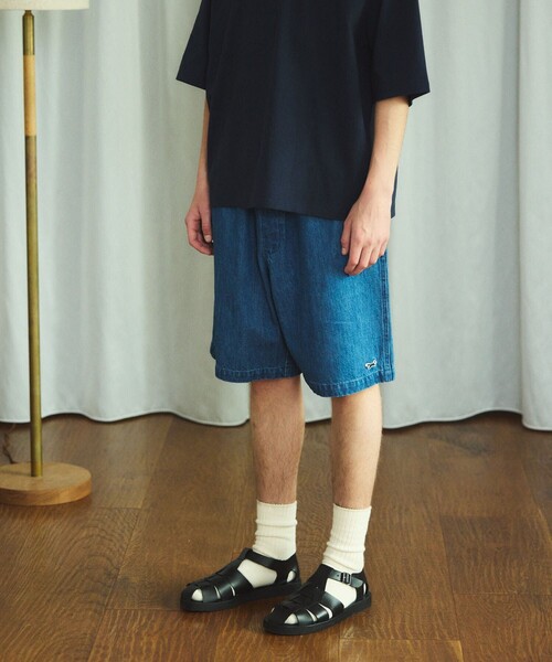 TOWNCRAFT(タウンクラフト)の「TOWN CRAFT/タウンクラフト 別注 ワンポイント イージーデニムショーツ/リラックスフィット ハーフパンツ(デニムパンツ・メンズ・オフホワイト/ブルー/ネイビー・SMALL/MEDIUM/LARGE)」の3枚目の写真