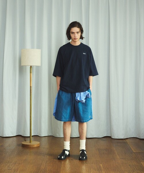 TOWNCRAFT(タウンクラフト)の「TOWN CRAFT/タウンクラフト 別注 ワンポイント イージーデニムショーツ/リラックスフィット ハーフパンツ(デニムパンツ・メンズ・オフホワイト/ブルー/ネイビー・SMALL/MEDIUM/LARGE)」の17枚目の写真