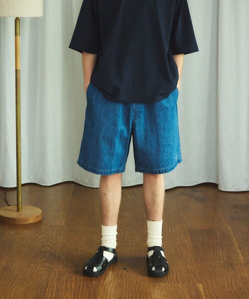 TOWNCRAFT(タウンクラフト)の「TOWN CRAFT/タウンクラフト 別注 ワンポイント イージーデニムショーツ/リラックスフィット ハーフパンツ(デニムパンツ・メンズ・オフホワイト/ブルー/ネイビー・SMALL/MEDIUM/LARGE)」の19枚目の写真
