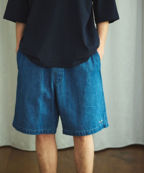TOWNCRAFT(タウンクラフト)の「TOWN CRAFT/タウンクラフト 別注 ワンポイント イージーデニムショーツ/リラックスフィット ハーフパンツ(デニムパンツ・メンズ・オフホワイト/ブルー/ネイビー・SMALL/MEDIUM/LARGE)」の20枚目の写真