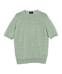 MORGANO / リネンコットン ボーダー クルーネック ニット　サイズ46 MORGANO / リネンコットン ボーダー クルーネック ニットサイズ46