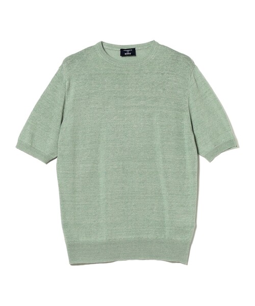 MORGANO（モルガーノ）の「MORGANO × BEAMS F / 別注 リネンコットン クルーネック ニット（Tシャツ/カットソー・メンズ・ブラウン系その他4/ネイビー/ブラック/ミント・46/48）」の8枚目の写真