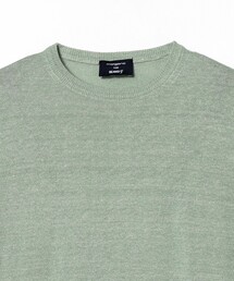 MORGANO / リネンコットン ボーダー クルーネック ニットサイズ46