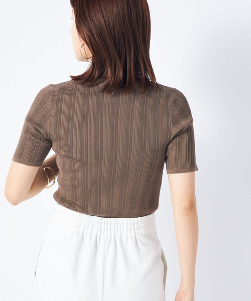 NOLLEY’S Sophi(ノーリーズソフィ)の「《手洗い可能》《アンサンブル対応》綿アセランダムリブショートスリーブプルオーバーニット(ニット/セーター・レディース・ピンク/ホワイト/カーキブラウン/ブラック・36/38)」の18枚目の写真