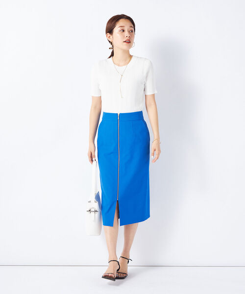 NOLLEY’S Sophi(ノーリーズソフィ)の「《手洗い可能》《アンサンブル対応》綿アセランダムリブショートスリーブプルオーバーニット(ニット/セーター・レディース・ピンク/ホワイト/カーキブラウン/ブラック・36/38)」の22枚目の写真
