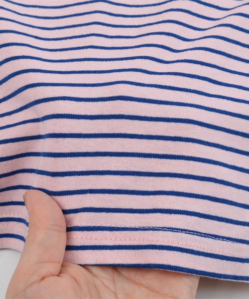 miette（ミエット）の「スリットスリーブボーダーTシャツ（Tシャツ/カットソー・レディース・ブルー/ピンク/ブラック/オフホワイト・FREE）」の18枚目の写真