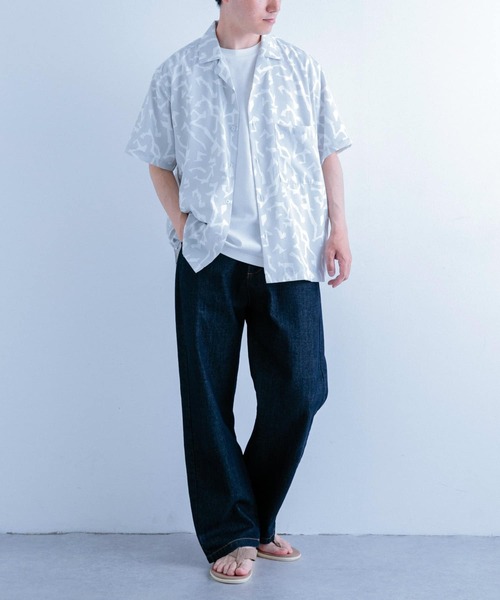 ITEMS URBANRESEARCH（アイテムズ アーバンリサーチ）の「ジオメトリックプリントオープンカラー半袖シャツ（シャツ/ブラウス・メンズ・オフホワイト/グレー/ブラック・LARGE/MEDIUM）」の19枚目の写真