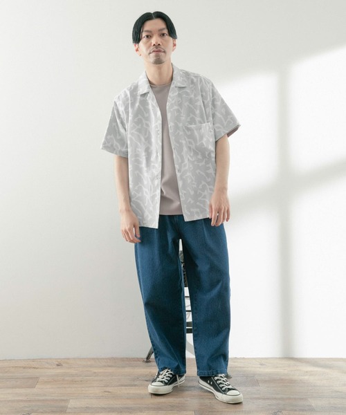 ITEMS URBANRESEARCH（アイテムズ アーバンリサーチ）の「ジオメトリックプリントオープンカラー半袖シャツ（シャツ/ブラウス・メンズ・オフホワイト/グレー/ブラック・LARGE/MEDIUM）」の22枚目の写真