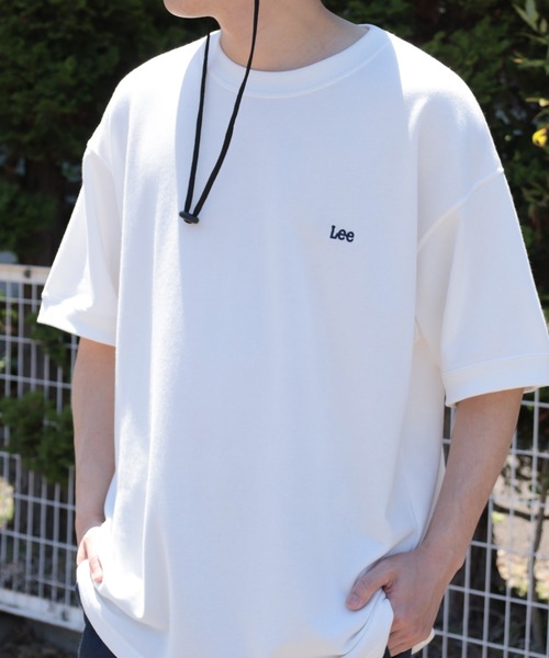 Lee（リー）の「【Lee/リー】 ワンポイントロゴ刺繍 ビッグシルエット半袖Tシャツ/半袖スウェットT（Tシャツ/カットソー・レディース・ホワイト/ブラック/ネイビー/グレー・M/L/XL）」の2枚目の写真