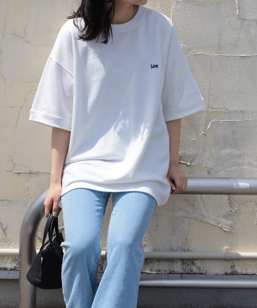 Lee（リー）の「【Lee/リー】 ワンポイントロゴ刺繍 ビッグシルエット半袖Tシャツ/半袖スウェットT（Tシャツ/カットソー・レディース・ホワイト/ブラック/ネイビー/グレー・M/L/XL）」の20枚目の写真