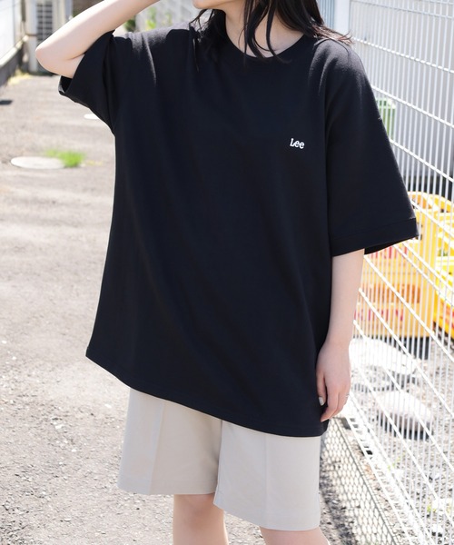 Lee（リー）の「【Lee/リー】 ワンポイントロゴ刺繍 ビッグシルエット半袖Tシャツ/半袖スウェットT（Tシャツ/カットソー・レディース・ホワイト/ブラック/ネイビー/グレー・M/L/XL）」の21枚目の写真
