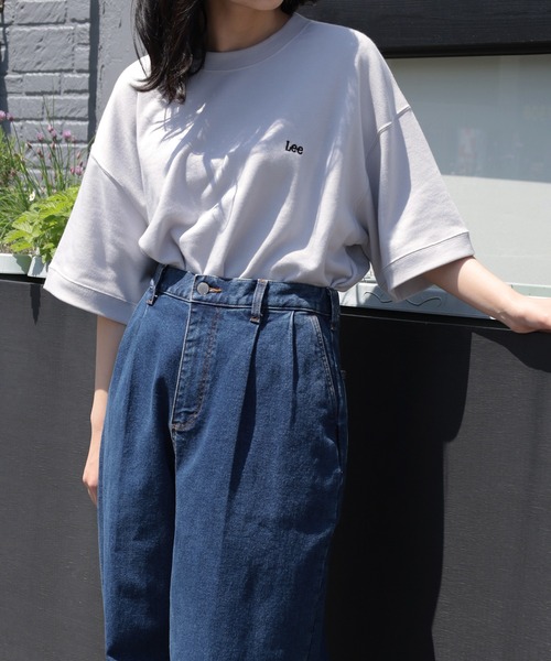 Lee（リー）の「【Lee/リー】 ワンポイントロゴ刺繍 ビッグシルエット半袖Tシャツ/半袖スウェットT（Tシャツ/カットソー・レディース・ホワイト/ブラック/ネイビー/グレー・M/L/XL）」の22枚目の写真