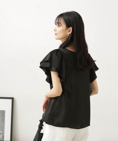 LB.04/NANOtexフレアスリーブデザインブラウス(セットアップ可)