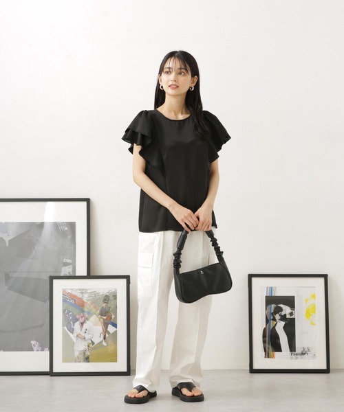 LB.04/NANOtexフレアスリーブデザインブラウス(セットアップ可)