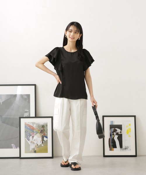 LB.04/NANOtexフレアスリーブデザインブラウス(セットアップ可)