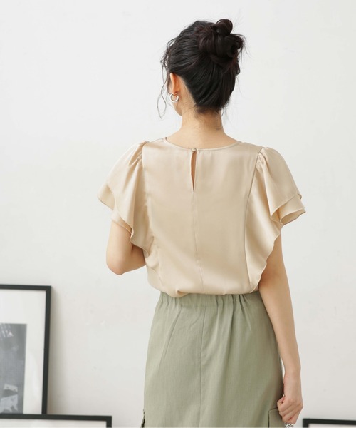 LB.04/NANOtexフレアスリーブデザインブラウス(セットアップ可)