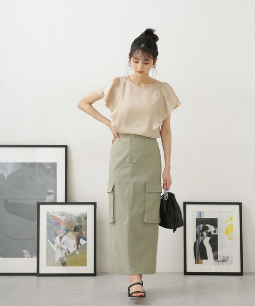 LB.04/NANOtexフレアスリーブデザインブラウス(セットアップ可)