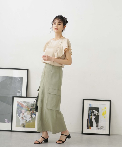 LB.04/NANOtexフレアスリーブデザインブラウス(セットアップ可)