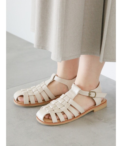 ehka sopo(エヘカソポ)の「メッシュサンダル(サンダル・レディース・オフホワイト/ブラウン/ブラック・L/M)」の2枚目の写真