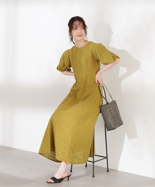 N.（N. Natural Beauty Basic）（エヌエヌナチュラルビューティーベーシック）の「【S Size Line】◆コットン刺繍レースワンピース（ワンピース・レディース・ブラック/グリーン/イエロー・SMALL/MEDIUM）」の20枚目の写真