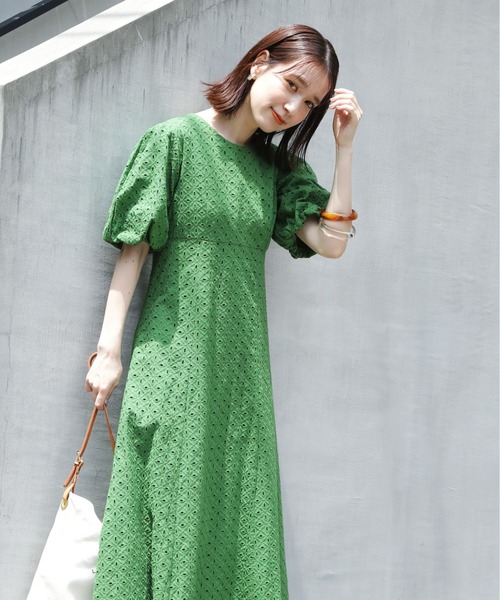 N.（N. Natural Beauty Basic）（エヌエヌナチュラルビューティーベーシック）の「【S Size Line】◆コットン刺繍レースワンピース（ワンピース・レディース・ブラック/グリーン/イエロー・SMALL/MEDIUM）」の10枚目の写真