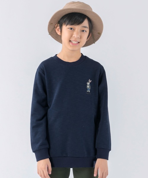 KRIFF MAYER Kid's Collection（クリフメイヤーキッズコレクション）の「《WEB限定》裏毛キャンプラビットクルー（スウェット・キッズ・グリーン/ネイビー/グレー/ブラウン/ワインレッド・120/140/160/130/150/170）」の4枚目の写真