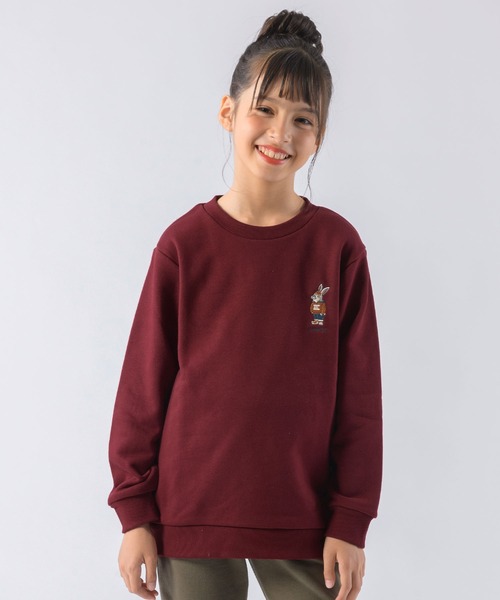 KRIFF MAYER Kid's Collection（クリフメイヤーキッズコレクション）の「《WEB限定》裏毛キャンプラビットクルー（スウェット・キッズ・グリーン/ネイビー/グレー/ブラウン/ワインレッド・120/140/160/130/150/170）」の5枚目の写真
