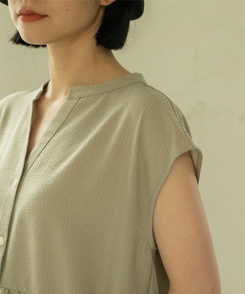 coen（コーエン）の「【WEB限定】シアサッカーティアードワンピース（ワンピース・レディース・ダークグレー/ライトブルー/ベージュ・M/L）」の15枚目の写真